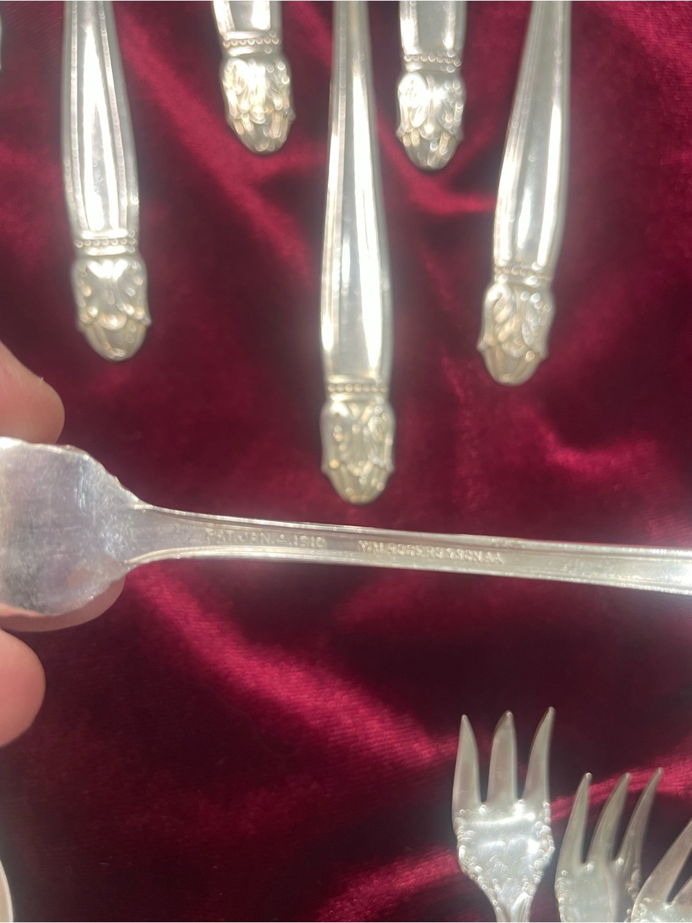 Holmes&Edward Inlaid IS 1938 silverwear Danish Princess Pattern 41pcs Art Deco - Picture 6 of 7